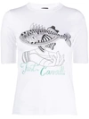 Just Cavalli Logo Graphic Print T-shirt In White