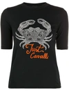 Just Cavalli Crab Print T-shirt In Black