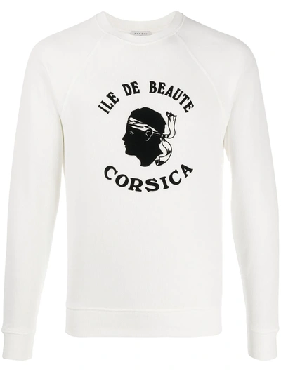 Sandro Corsica Print Sweatshirt In White