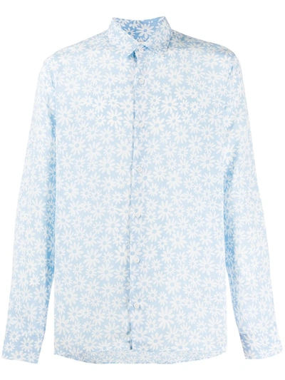 Sandro Floral Print Shirt In Blue