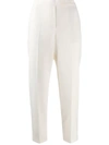 Theory Straight-leg Cropped Trousers In Neutrals