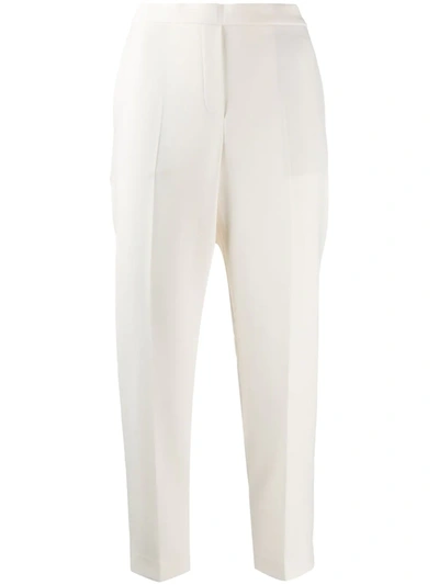 Theory Straight-leg Cropped Trousers In Neutrals