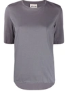 Semicouture Mirrored Logo Crew-neck T-shirt In Grey