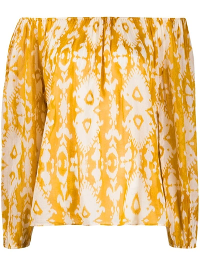 Mes Demoiselles Geometric Print Blouse In Yellow