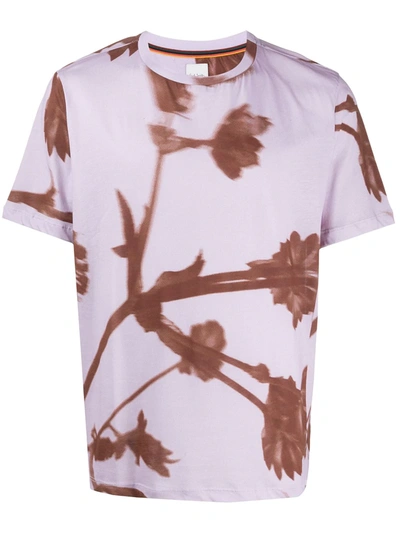 Paul Smith Floral-print Crew Neck T-shirt In Pink