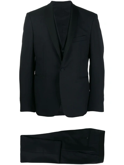 Tagliatore Three-piece Formal Suit In Black