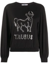 Alberta Ferretti Long-sleeve Taurus T-shirt In Black