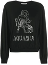 Alberta Ferretti Long-sleeve Aquarius T-shirt In Black