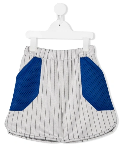 Wauw Capow Kids' Inside Out Striped Shorts In Grey