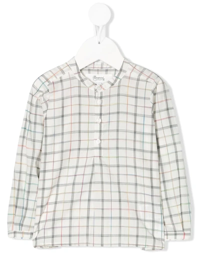 Bonpoint Babies' Polisson Check Print Shirt In White