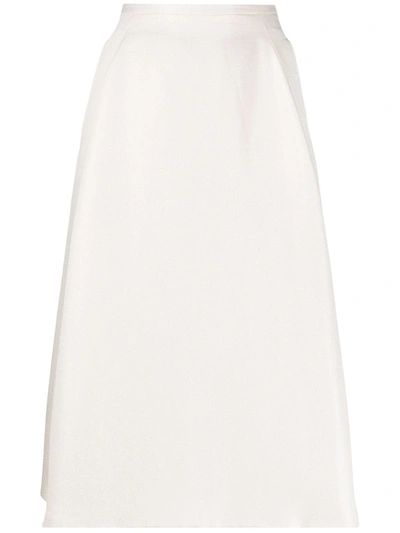 Pre-owned Jil Sander 2000s High-waist A-line Skirt In White