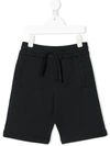 Dolce & Gabbana Kids' Boy's Logo Drawstring Jogger Shorts In N0000 Black