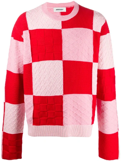 Ambush Patchwork Knitted Jumper In Red