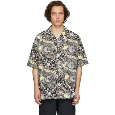 Isabel Marant Printed Cotton Poplin Shirt In Black Beige