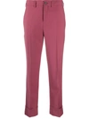 Incotex Cropped Trousers In Pink