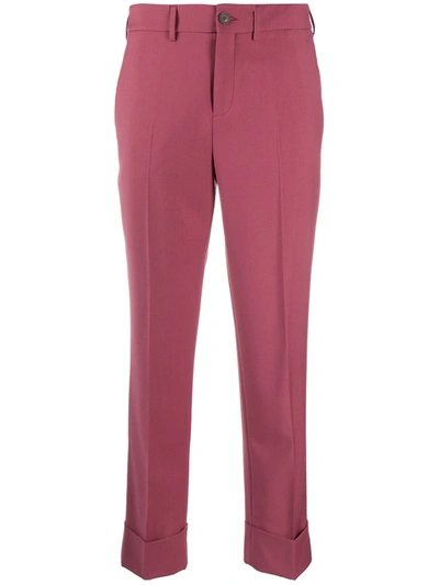 Incotex Cropped Trousers In Pink