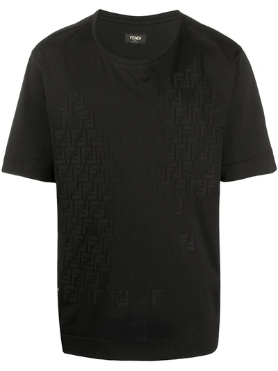Fendi Ff Motif T-shirt In Black