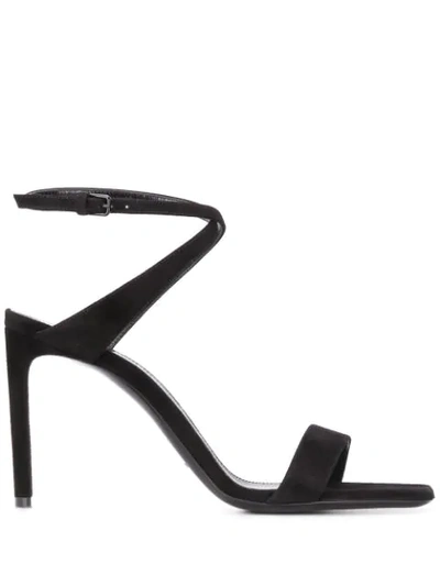 Saint Laurent 100 Stiletto Sandals In Black