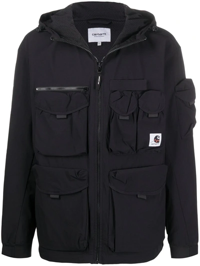 Carhartt Cargo-pocket Hooded Jacket In Black