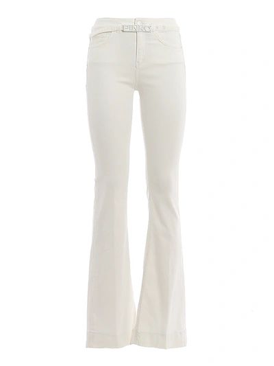 Pinko Flora 10 Flare Jeans In White