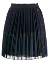 Chloé Buttoned Pleated Skirt In Blue