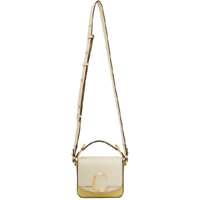 Chloé Chloe Yellow And White Mini Chloe C Bag In 9u0 Ylw Wht