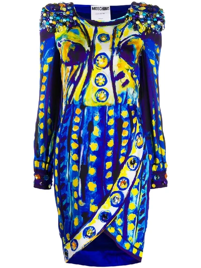 Moschino Silk Georgette Dress Matador In Blue