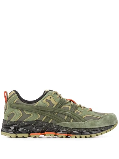 Asics Panelled Sneakers In Green