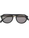 David Beckham Eyewear Aviator Sunglasses In Black