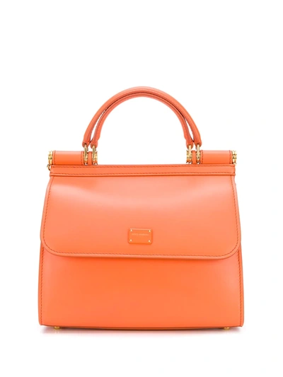 Dolce & Gabbana Medium Sicily Shoulder Bag In Orange