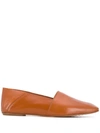 Pedro Garcia Leather Square Toe Slippers In Brown