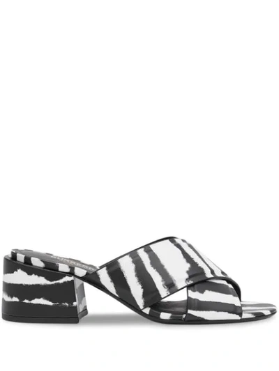 Burberry Zebra Print Sandals 50 In Black