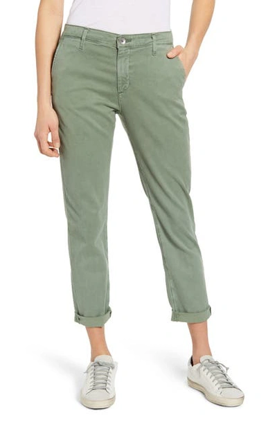 Ag Caden Crop Twill Trousers In Sulfur Sweet Meadow