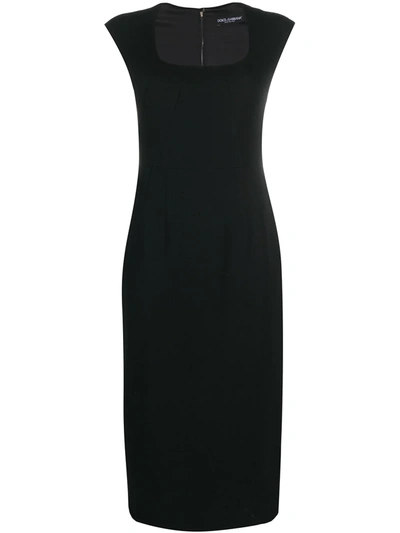 Dolce & Gabbana Short-sleeve Fitted Dress In Black