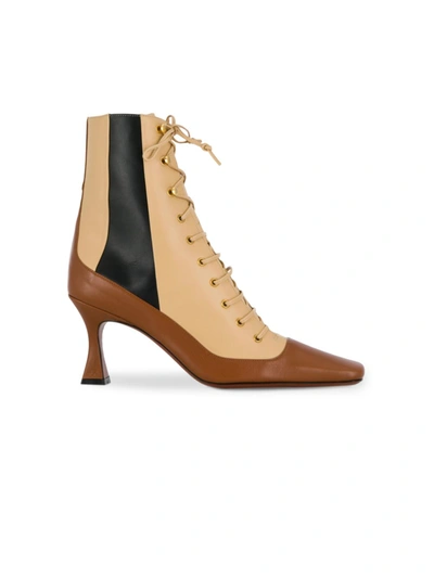 Manu Atelier Lace-up Ankle Boots In Brown
