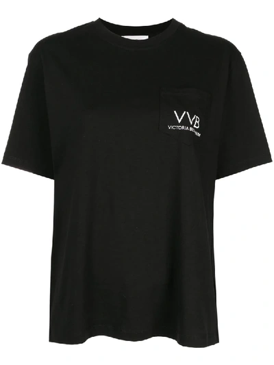 Victoria Victoria Beckham Logo-print Cotton T-shirt In Black
