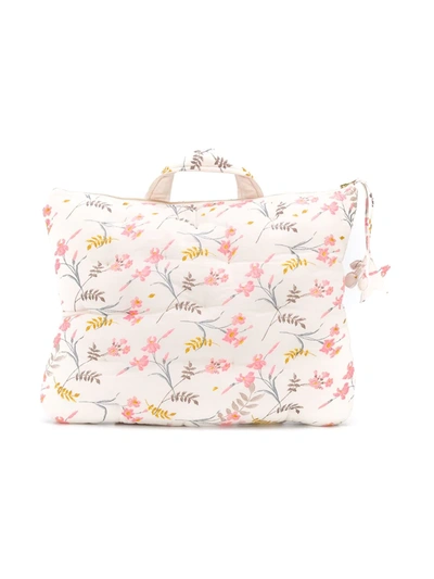 Bonpoint Kids' Floral-print Tote In White