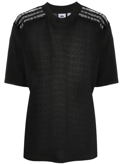 Adidas Originals Lace-back T-shirt In Black