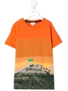 Paul Smith Junior Kids' Mountain Peak T-shirt In Orange