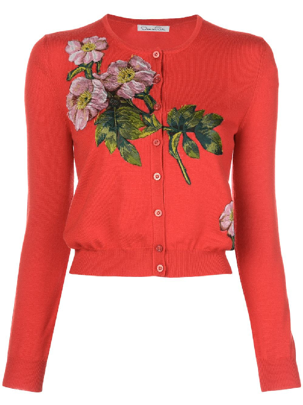 floral applique cardigan