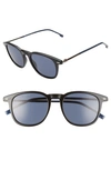 Hugo Boss 51mm Polarized Gradient Round Sunglasses In Black