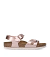 Birkenstock Kids' Metallic Rio Sandals In Electric Metallic Copper