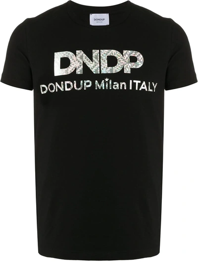 Dondup Patterned Logo Print T-shirt In Black