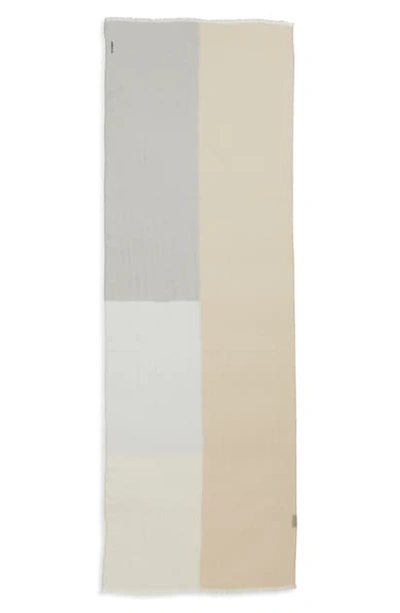 Akris Mezzo Colorblock Cashmere & Silk Scarf In Sand-silver