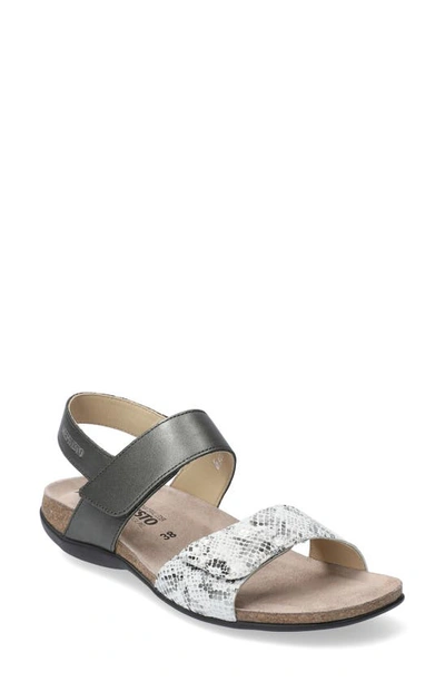 Mephisto 'agave' Sandal In Dark Grey Leather