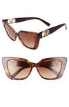Valentino Vlogo 56mm Gradient Cat Eye Sunglasses In Brown Havana/ Brown Grad