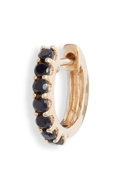 Maya Brenner Alli Webb X  Stone Huggie Hoop Earring In Yellow Gold/ Onyx