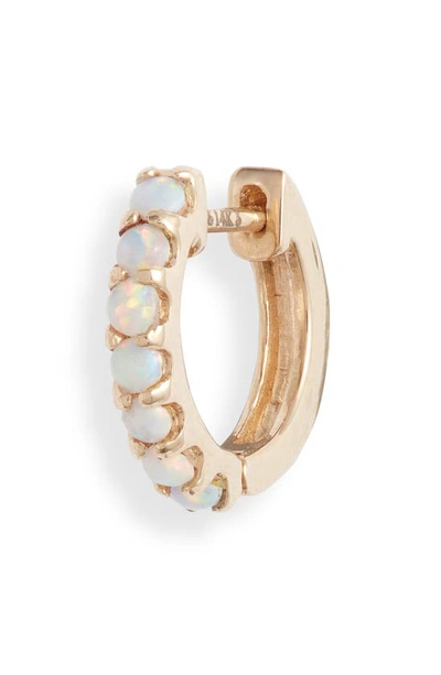 Maya Brenner Alli Webb X  Stone Huggie Hoop Earring In Yelllw Gold/ Opal