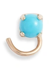 Maya Brenner Alli Webb X  Stone Comfort Stud Earring In Yellow Gold/ Turquoise