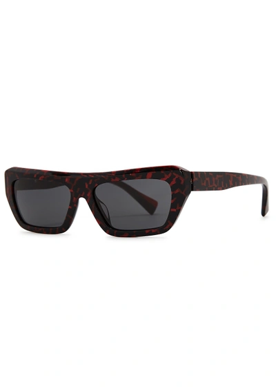 Alain Mikli Armitage Printed Rectangle-frame Sunglasses In Red